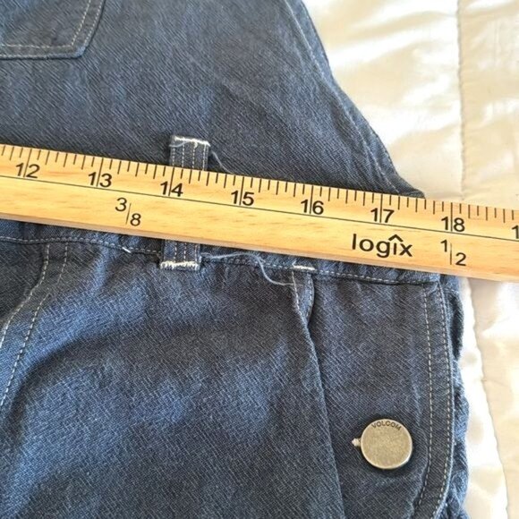 Volcom Womens Denim Overalls Size 10 Blue Adjustable Straps - Picture 9 of 11